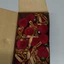 Lenwen 54 Pcs Red Velvet Christmas Balls Ornaments Bulk 1.18 Inch Mini Flocked Christmas Tree Decorations Xmas Plastic Rustic Neutral Farmhouse Hanging Ornaments for Tree Home Kitchen Decor