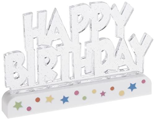 Dazzling Flashing Happy Birthday Cake Decoration - 3.25" x 4.75" (1 Count) - Perfect Celebration Centerpiece