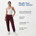 Common Stitch 1 Pack Fleece Joggers for Women Deep Pockets, Slim Fit, Elastic Drawstring Waist (Red)