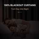 100% Blackout Shield Linen Blackout Curtains for Bedroom 96 Inches Long, Back Tab/Rod Pocket Living Room Drapes, Thermal Insulated Blackout Curtains 2 Panels Set, 50" W x 96" L, Cream