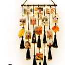 Homecor Hanging Photo Display Wall Decor, Black Macrame Hanging Boho Room Decor, Picture Frame Collage with Remote Light 30 Clips, Bedroom Apartment Home Decor, Christmas Mom Grandma Teen Girl Gifts