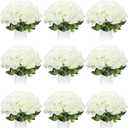 Jexine 100 Pieces Artificial Roses Flowers Bulk, Long Stem Realistic Fake Silk Roses Bouquet for Table Centerpiece Vases Wedding Party Kitchen Decor (Creamy White)