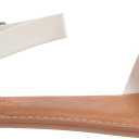 Amazon Essentials Women's Two Strap Buckle Sandal (7 Wide, White)