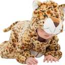Unisex Baby Animal Costume Pajamas, Infant Flannel Hooded Halloween Romper Cosplay Costume/Homewear/Sleepwear (3-4T/Height:39"-43", Leopard)