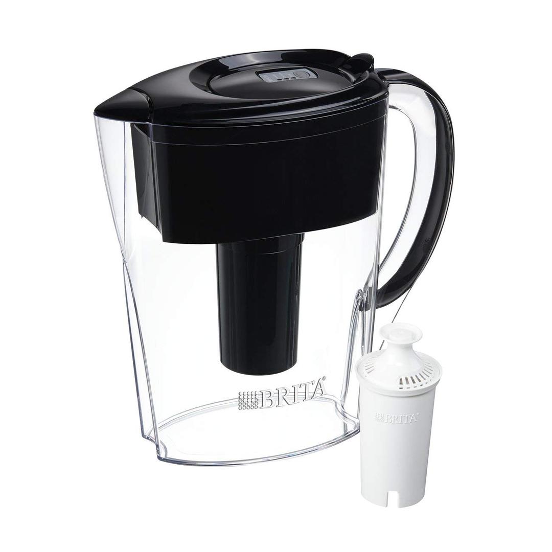 Brita Space Saver Water Filter Pitcher-Black-6 Cup