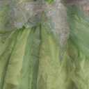 Light Up Girls Halloween Costume Toddler Fairy Dress & Wings Green Fairy Girls Costume Princess Ball Gown Kids (5-6 Years)