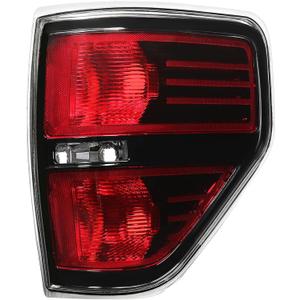 HECASA Tail Light Compatible with 2009-2014 Ford F-150 Replacement for BL3Z13404B BL3Z13404AA W/O Bulbs Harness Clear Lens Black Housing Rear Brake Lamps Halogen Type Passenger Side