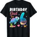 Birthday Girls 6th Sea Turtle 6 Year Old Ocean Aquarium T-Shirt (Black, Kids 8)