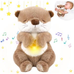LUKETURE Snuggle Breathing Otter Plush Toy - Baby Sleep Soother with Calming Motion, White Noise, Soft Night Light & Soothing Vibration, Sensory Toy for Infants & Toddlers