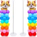 Chamvis 2 Set Balloon Column Kit - 6.56 feet Balloon Column Stand with Base for Baby Shower, Birthday Party, Graduation, Wedding Kids Party Centerpieces Decorations
