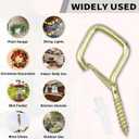 50 PCS Gold Eye Screw Hooks for Hanging Heavy Duty with Safety Buckle.Metal Ceiling Hooks for Hanging Plants Cup Wind Chime Bird Feeders Patio Lights At Indoor&Outdoor