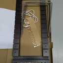 NiHome Now Playing Vinyl Record Stand with LED Light for Music Lovers, Secure Holder for Up to 80 LP Records, Wood & Stainless Steel Vinyl Storage Rack with Adjustable Design, Minimalist Desktop Display