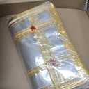 10 piece transparent single Saree/Suit Packing Sari Cover/Bag Organizer with zip for Wardrobe Storage and wedding gifting,dress covers (Golden, Pack of 10)