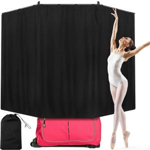 Expandable Privacy Curtain for Dance Bag Suitcase Portable Changing Room Curtain Without Bag and Rack Partition Screens for Dancer Backstage Accessories Camping Window(86.6 x 51 inch)