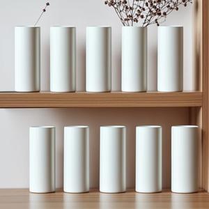 LIZOFER 5.51'' Small Modern White Ceramic Vase Set of 10 for Living Room Bedroom Minimalist Fresh Flower Vases for Bouquet Fake Plant Home Decor Office Fireplace Centerpieces Nordic Style 10 Pack