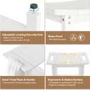 HIPS Shower Benches for Inside Shower, Shower Stool with Space-Efficient Storage Shelf, Waterproof Shower Chair Seat for Spa Bathroom(White)