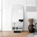 Uonlytech Wooden Floor Mirror Support Stand Anti-Skid Mirror Bracket Room Mirror Holder Rack for Bedroom Living Room Bathroom