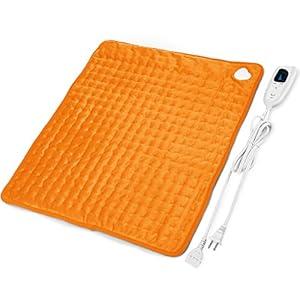 Deepsoon Heating Pad, Electric Heating Pads for Back, Neck, Abdomen, Moist Heating Pad for Shoulder, Knee, Arms, Legs, Dry/ Moist Heat & Auto Shut Off, Christmas Gifts for Men and Women, Orange, 24x20 Inch