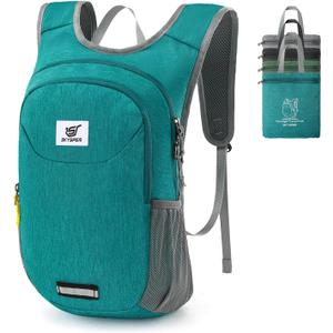 SKYSPER Small Hiking Backpack 10L Packable Lightweight Back Pack Foldable Travel Daypack for Women Men (Cyan)