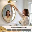 Epinl Modern Gold Bathroom Vanity Light, 24 inch 5CCT Dimmable Bathroom Lighting Fixture Over Mirror, 360° Rotatable Brush Gold LED Vanity Light Fixtures for Bathroom