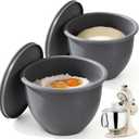 YQL Silicone Mixer Attachments Bowl Liners  2 Pack, Compatible with 5 Quart KitchenAid Stand Mixer Bowls, Reusable Food-Grade Inserts for Mixing & Baking, Dishwasher & Microwave Safe (Grey)