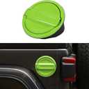 for JL Fuel Filler Door Gas Tank Cap Cover Fit for 2018-2026 Jeep Wrangler JL & Unlimited Sport Rubicon Sahara 2/4 Door, Aluminum Fuel Door Exterior Accessories(Green)