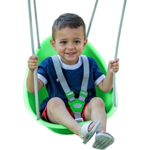 Swurfer Coconut Toddler Swing Comfy Baby Swing Outdoor, 3- Point Adjustable Safety Harness, Secure, Safe Quick Click Locking System, Blister-Free Rope, Easy Installation, Ages 6-36 Months