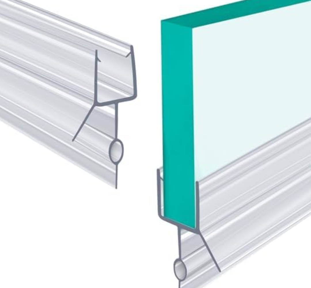 POZIA Clear Frameless Glass Shower Door Bottom Seal | Shower Door Sweep for Leak-Proof, Quick Installation to Create Reliable Water Barrier (1PACK-009A2-6mm Gap)