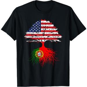 Portuguese Roots American Grown Portugal Flag Shirt Gift T-Shirt XL