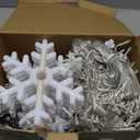 Brightown Snowflake Lights, 2 Packs Total 40Ft with 456 Drops,Connectable Icicle Curtain String Lights for Outdoor Indoor House Eaves, Windows, Porch, Tree, Christmas Decorations,Pure White