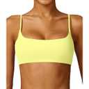 Comper Women's Sports Bras Wirefree Racerback Workout Bras Sexy Thin Straps Yoga Sport Bras with Removable Pads, Size M