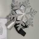 OurWarm Christmas Tree Topper Lighted with LED Rotating Silver Snowflake Decorations Projector Silver Snow Tree Topper Night Light Projector for Indoor Outdoor Christmas Tree Decorations