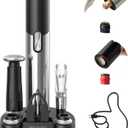 CIRCLE JOY Electric  Opener Set Automatic Opener Kit for  Beer Cordless Electric  Bottle Openers Gift Set with Foil Cutter, Aerator Pourer, Vacuum Pump and 2 Stoppers
