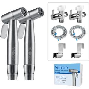 Handheld Bidet Sprayer Kit for Toilet  2 Sets, Feminine Wash, Toilet Cleaning - Stainless Steel, Adjustable Water Pressure, Easy Installation