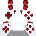 eXtremeRate Replacement D-pad R1 L1 R2 L2 Triggers Share Options Face Buttons, Scarlet Red Full Set Buttons Compatible with ps5 Controller BDM-030 BDM-040 BDM-050 BDM-060 - Controller NOT Included