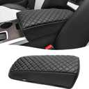 KBH Center Console Armrest Cover for Ford Edge 2011 2012 2013 2014, Durable Arm Rest Lid Cushion Pad, Vinyl Leather Trim, Anti-Scratch, Black
