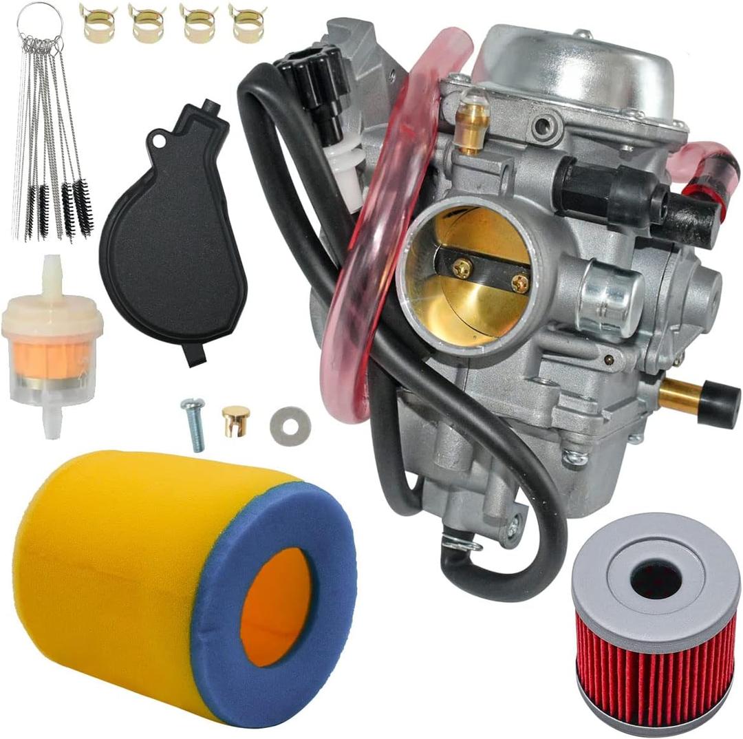 Carburetor Fit for Suzuki LTF400 LTF400F Eiger 400 4x4 2x4 2002 2003 2004 2005 2006 2007 Manual 13200-38F2V Carb with Air Filter and Oil Filter Carburetor Fit for Suzuki LTF400 LTF400F Eiger 400 4x4 2x4 2002 2003 2004 2005 2006 2007 Manual 13200-38F2V Carb with Air Filter and Oil Filter