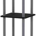FURINNO Turn-N-Tube 5-Tier Corner Square Rack Display Shelf, Round, Black/Grey (Round Tube)
