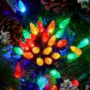 Joiedomi C6 Multicolor Christmas Lights, 100 LED Steady On Strawberry Lights, 33.66 FT Connectable Christmas String Lights for Indoor Outdoor Party Home Yard Xmas Tree House Decorations, Green Wire
