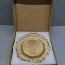 Gold Reef Charger Plates 10PCS, 13inch Plastic Floral Charger Plates Wedding for Dinner,Wedding,Party,Event,Decoration(Reef Gold10)