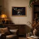 Gold Framed Wall Art Vintage Canvas Wall Art Fading Flowers Floral Artwork Prints Picture for Living Room Bedroom Farmhouse Bathroom Office Decor, 16x24