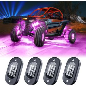 Honalia LED Rock Lights for UTV 4 Pods, RGB Rock Lights for ATV with APP Control,Neon Light Kits for Golf Cart ATV RZR UTV