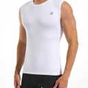 Runhit 2 Pack Men's Compression Shirts Sleeveless Workout Athletic Tank Top Sports Base Layer Undershirt (Blue, XL)