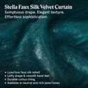 HiEnd Accents Stella Faux Silk Velvet Lumbar Pillow, 14x42 inch, Teal, Romantic Western Modern Traditional Style Luxury Bedding, Decorative Throw Pillow