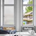 LEMON CLOUD Window Privacy Film Frosted,Non Adhesive Opaque Bathroom Door Window Film,Static Cling Stickers Privacy Day and Night,Vinyl Glass Coverings for Home Office(35.4 x 78.7 Inch, Pure White)