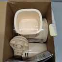 SUSTEAS Rotary Cheese Grater with Handle - Vegetable Shredder with 5 Well-designed Blades & Strong Suction Base,Round Mandoline Slicer & Food Chopper for Kitchen,with Blade Storage Box(Beige)