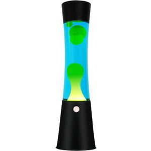 Liquid Motion Lamp with Black Base Glitter Lamps with Yellow Wax in Blue Water for Adults Night Light for Kids Boys Girls Great for Home Office Bedroom Decoration Christmas Birthday Present (16")