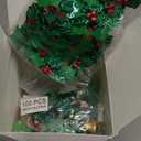 Huwena 200 Pcs Christmas Resin Flatback Charms Mini Triple Leaf Holly Berries Embellishments Small Snowflake Decorations Tiny Resin Miniatures for Xmas Tree DIY Craft Scrapbook Supplies