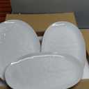 famiware Serving Platter, Oval 15.59/14.3/12.9 inch Serving Dishes for Entertaining, Serving Bowls, Microwave Safe, Stonware Serving Trays for Party, Turkey, Cheese, Ocean Series, Cappuccino White