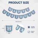 Happy Birthday Blue Jean Banner - Blue Jean First/1st Birthday Decoration,Western Baby Boy Shower Banner,Jeans Themed Banner Decoration